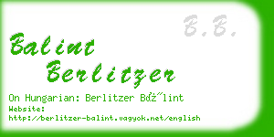 balint berlitzer business card